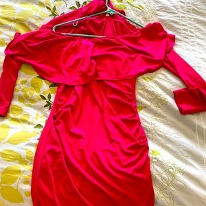 Maternity off the shoulder cocktail dress